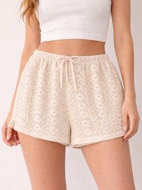 Arizona Jean Co Lace Shorts XS Antique White Boho Crochet 100% Cotton
